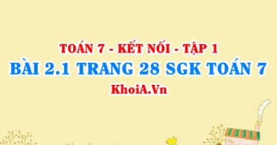 Bài 2.1 trang 28 SGK Toán 7 tập 1 Kết nối tri thức